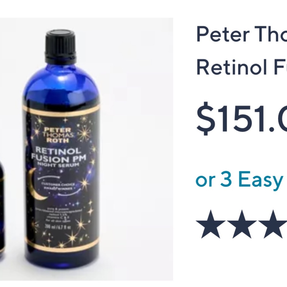 Peter Thomas Roth Retinol Fusion PM Night Serum - Blue and Silver